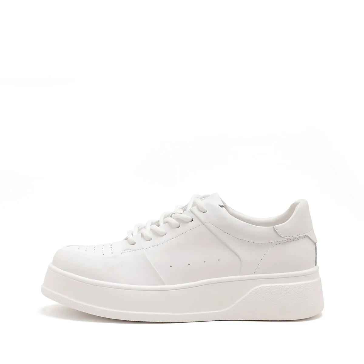 White strappy leather women's casual shoes (Women)