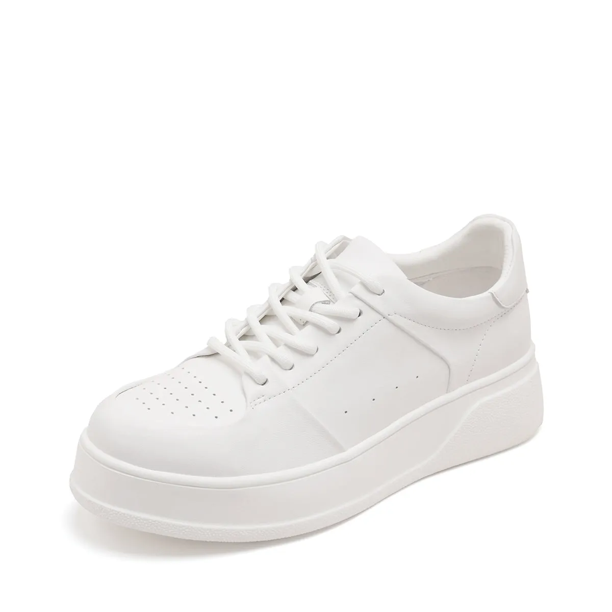 White strappy leather women's casual shoes (Women)