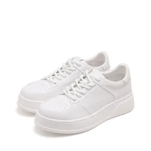 White strappy leather women's casual shoes (Women)