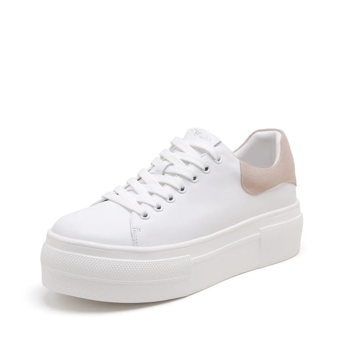 White/off-white heel women's leather casual shoes (Women)